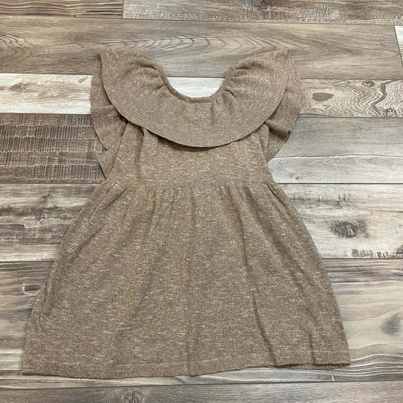 Zara brown low back dress with ruffle - Picture 3 of 5